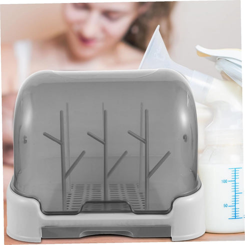 Countertop Yardwe Bottle Drying Rack with Dustproof Cover Space-Saving Organizer for Bottles Pacifiers Utensils