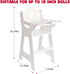 PHOKID 18 Inch 3+, 18" Doll High Chair for Pretend Play - Wooden Doll Furniture with Safety Belt, Footrest & Flower