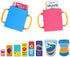 Ynotus 2-Pack Baby Juice Box Holder Juice Bag Holder for Toddlers No Squeeze Adjustable Folding Food Pouch and Milk Box