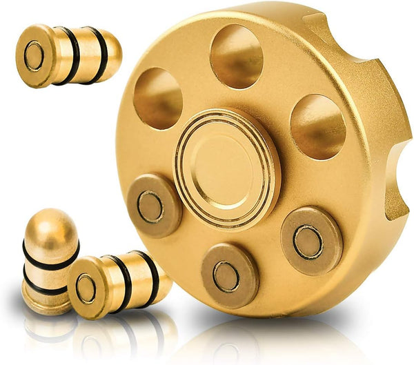 Alloy Metal Fidget Spinners Toy - Cool Sensory Handheld Finger Spinner for Stress Relief, Gold