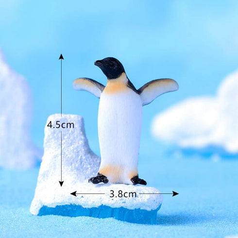 BYTERT Ocean Animal Penguin Figure Model Collection Playset, 8 Pcs Penguin Cake Toppers