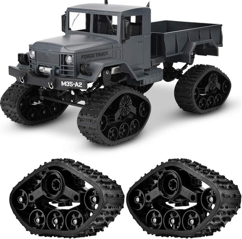 RC Military Truck Wheels 4pcs, Rubber Crawler Tire Wheel Tyre for WPL 1/16 RC Vehicle