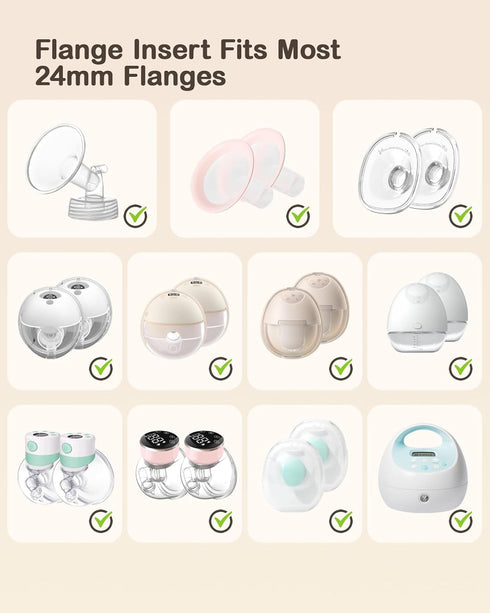 S1/S2, Set, 10 24mm Breast Pump Bag Kit for Spectra Pumping Bag with Bottle Brush Flange Inserts for Flange, Nipple