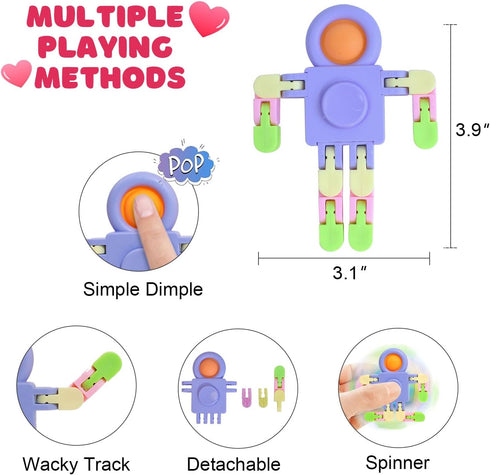 24 Packs Valentines Cards for Kids Classroom with Fidget Sensory Spinners Toy,Valentines Day Gifts for Kids School