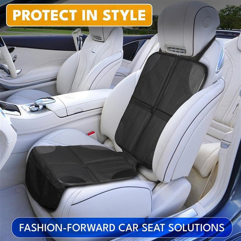 1 Pack, 600D EcoNour Car Seat Protector Waterproof Non-Slip Seat Mat with Extra Thick Padding & Mesh Storage Pocket