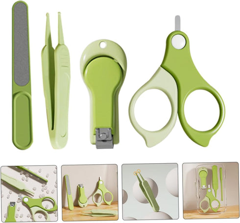 Set Nail Clipper for Newborns and Babies Nail Grooming Kit with Travel-Friendly Green Clippers for Healthcare
