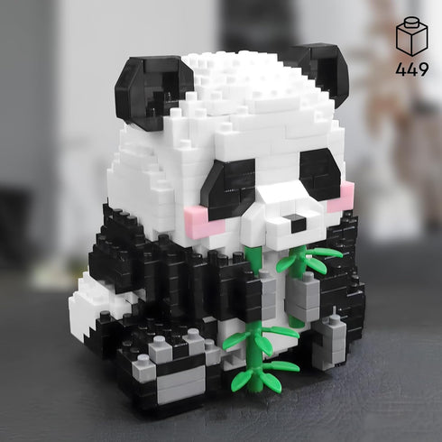 Set, 504PCS 14+ Finger Rock Creator Panda Bamboo Building Cute Panda Micro Bricks Building Kit, Party Favors for Adults
