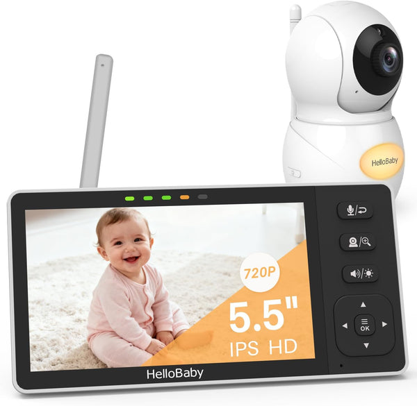 HelloBaby 5.5'' HD Video Baby Monitor with 1080P Camera | No WiFi, Hack-Proof