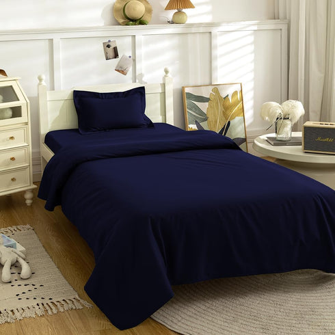 NookZuzu 3 Set,Navy Set 3-Piece Set Set Piece Toddler Sheet Basics Bed Sheet for Toddler,Microfiber Sheet Soft