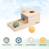 Adena Montessori Object Permanence Box with Tray, Three Wooden Balls Montessori Toys for 6-12 Months Baby
