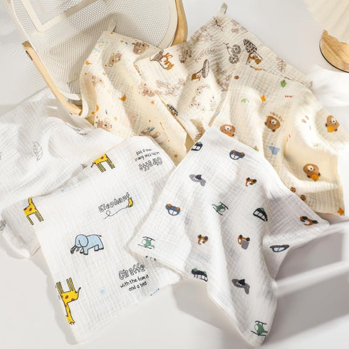 10Pack 10"X10" norinori Baby Msulin Washcloths Newborn Face Towel - Baby Muslin Burp Cloths Soft Absorbent Natural