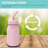 BPA-Free Pink Silicone Water Bottle with Straw for Kids