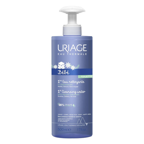 Uriage Baby 1st cleansing water with Organic Edelweiss, Softens baby's delicate skin,