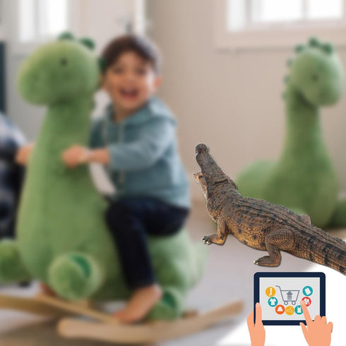 Gemini&Genius Giant Crocodile Toy: Large 15" Realistic Alligator Action Figure Toy for Kids or Animal Collectors