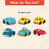 B. toys Happy Cruisers Mini Vehicles - Sports, Police, Pickup, Roadster, Taxi, 4x4 (6 Count)