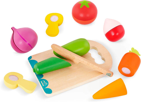B. toys Chop 'n' Play Vegetables Pretend Play Food Set 6 Wooden