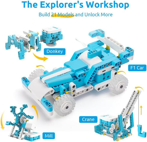D1 21-in-1 4+), 280+ Set Programming, 3D WhalesBot STEM Coding Robot Kit for Kids (Ages Pieces Educational Building