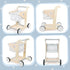 2 1 Asweets in Wooden Baby Walker Push and Pull Doll Stroller, Shopping Cart Learning Walker for Boys and Girls, Sit