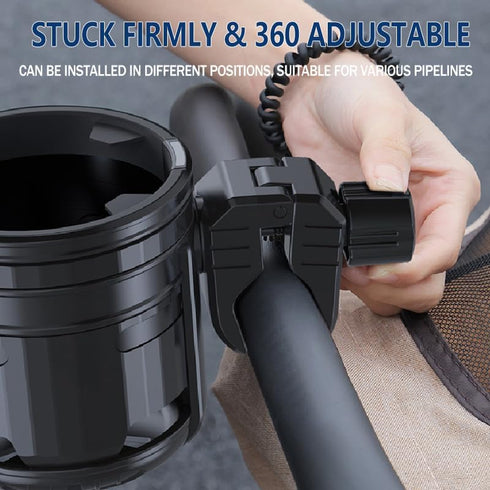 HoneTeek 3-in-1 360 Stroller Cup Phone Holder, Multifunctional Stroller Cup Holder Attachment with Adjustable Phone