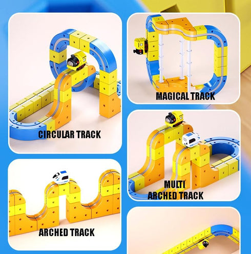 Set 4 5 6 7 8, 3-5, 3D Electric Train Flexible Race Track for Kids Car Track for Toddlers Building Toy Train Track
