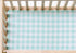 Miniature Oak Slatted Nursery Crib with Blue Fabric