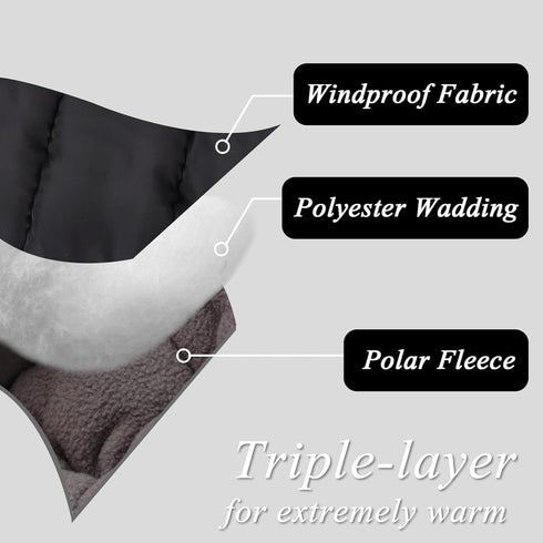 Zsedrut Stroller Gloves Universal Winter Anti-Freeze Stroller Mittens Water Repellent Hand Warmer Muff Fleece