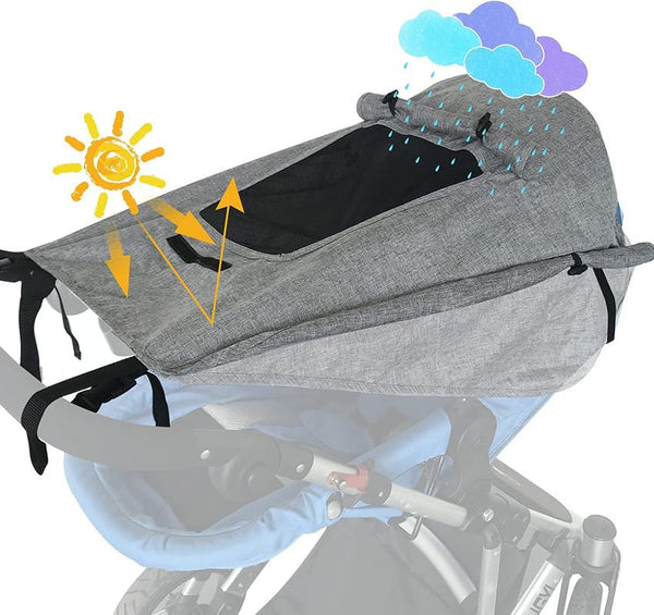 Universal Stroller Sun Shade - UPF 50+ Waterproof Cover for Baby Sun Protection, Joggers & Summer Accessories