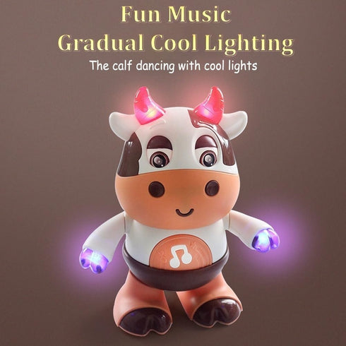 rafonie Dance Cow Light up Dancing Cow for Active Fun, Dancing Cow Toy, Musical Cute Cow, Interactive Music Crawling
