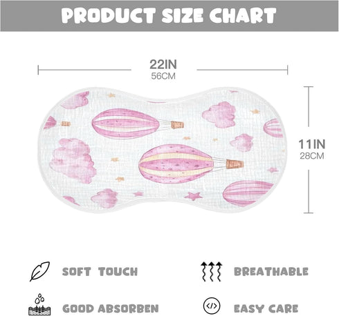 YETTASBIN Hot Air Balloons Muslin Baby Burp Cloth, Super Soft Absorbent Cotton Burp Rag Baby Bibs Feeding Cloth