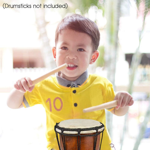 ArtCreativity 8 Inch Mini Wooden Toy Drum, Rustic Brown Musical Instrument for Children, Birthday Party Favor