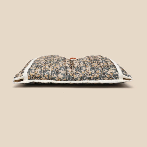 Floral Quilted Baby Diaper Changing Pad - Brown Floral Design