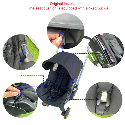 Feliliber 600D Stroller Replacement Seat Cushion Compatible with Doona Car Seat Strollers, Textile (Black)