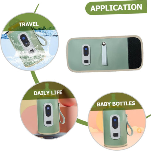 Portable Bottle Warmer with Digital Display Adjustable Temperature Control Lightweight Thermal Bag for Travel
