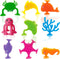 UMBWORLD Suction Bath Toys for Kids, 9 PCS Silicone Ocean Animal Suction Cup