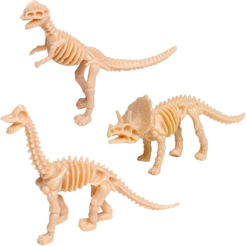 UPINS 30 Pack Dinosaur Fossil Skeletons, 3.7 Inch Assorted Dinosaur Skeleton Toy Figures for Science Play Dino Party