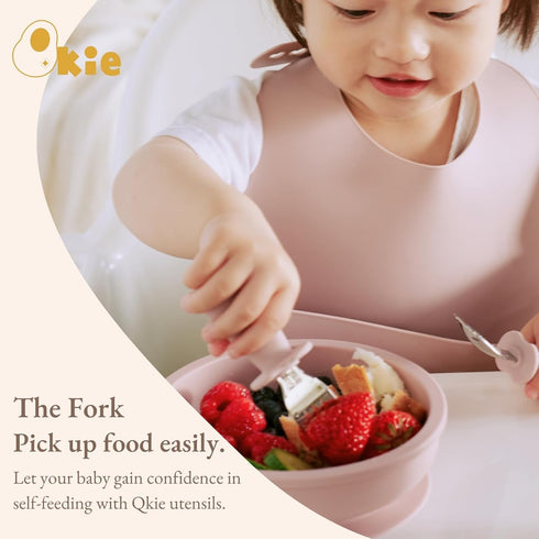 Toddler Utensils - Stainless Steel Forks and Spoons, Baby Silverware with BPA Free Silicone Easy Grip, 8 Months+