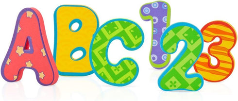 Set 36 3+ Nuby Floating Bath Tub Alphabet and Numbers - Soft Foam Waterproof Letters and Numbers - Pieces - Educational