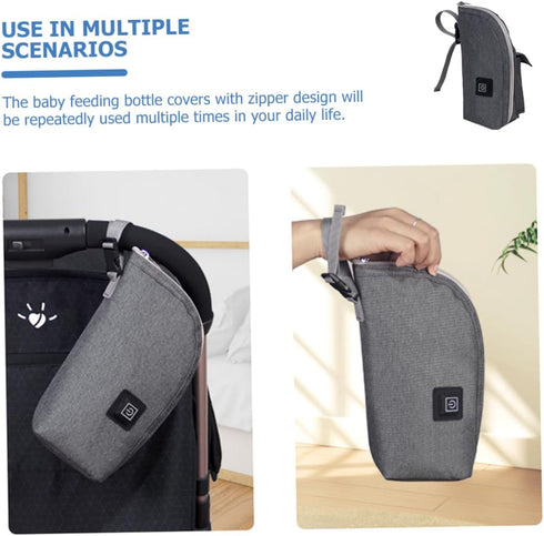 Portable Car Bottle Warmer for Travel Baby Bottle Heating Bag Temperature Control Insulated Milk Storage Compact