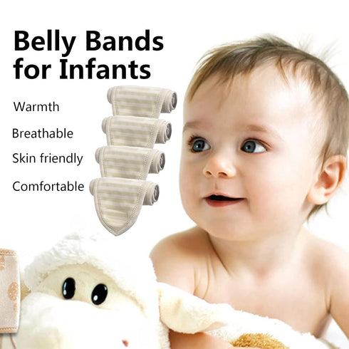 wonuu Baby Umbilical Cord Belt, Infant Belly Binder Hernia Care Navel Truss Support, 4Pack-Green