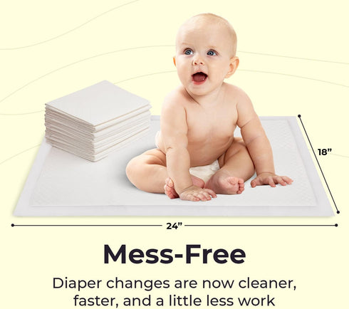 50 Pack Peekapoo - The Original Disposable Baby Changing Pad Liners | Super Soft, Waterproof, Ultra Absorbent |