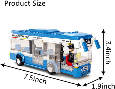 Building Toys for Kids, School Bus Building Blocks Toy Set, Educational Building Toys for Ages 6+