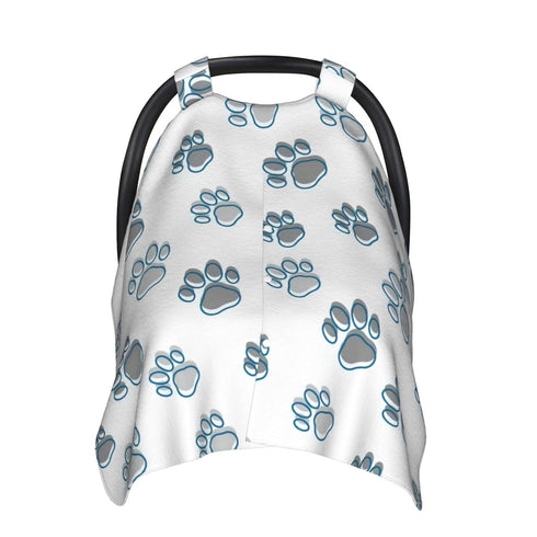 Hcpwzrf Pet Paws Baby Car Seat Cover & Nursing Cover - Breathable Stretch Multi-Use Cover for Breastfeeding, Stroller