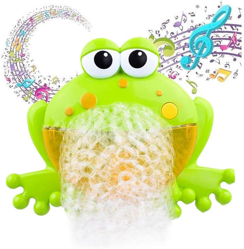 Frog Bubble Maker for Bath, Foam Blower Bubbling Machine, Musical Bathtub Toy for Kids