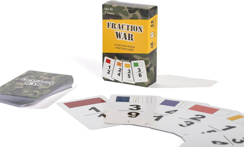 Fraction War Fun Math Game for 2nd to 5th Grade - Learn, Compare, Simplify Fractions (1 Pack) - Standard Edition