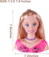 Kids Doll Head for Hair Styling and Makeup, Head Styling Doll with Accessories for Little Girls (Pink)