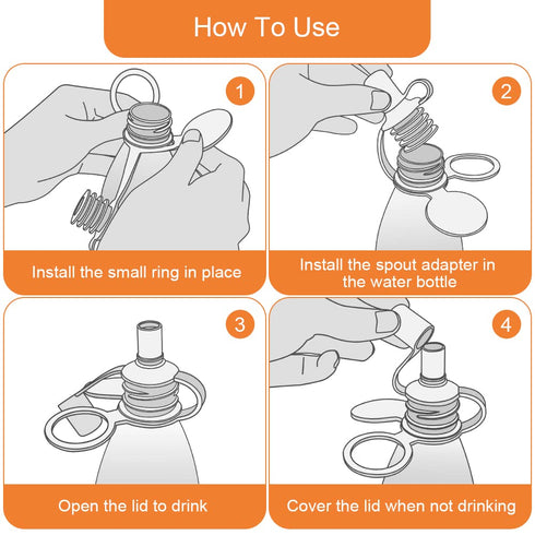 Morlike 8 Pack Baby Water Bottle Cap Silicone Spout Adapter, No Spill & BPA Free for Kids and Adults