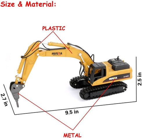 Gemini&Genius 1:50 Scale Diecast Drill Excavator Construction Site Vehicle Toys - Digger and Driller Collectibles