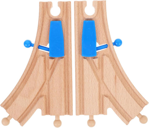 Totority Wooden Train Tracks 2Pcs Track Intersections Switch Accessories Compatible with Major