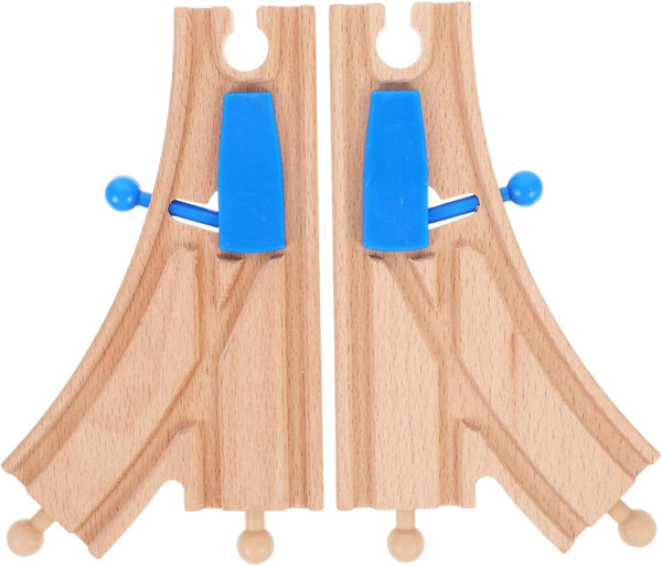 Totority Wooden Train Tracks 2Pcs Track Intersections Switch Accessories Compatible with Major