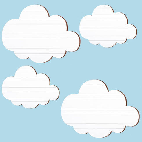4 Ferraycle Pcs Cloud Wall Decals White Clouds Removable Wood Hanging Decor for Nursery Living Room Bedroom Decor Party